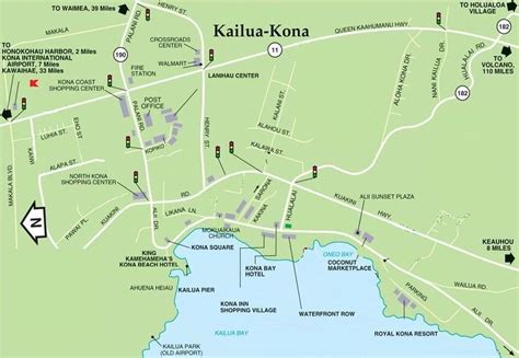 Kailua Kona Map Downtown Alii Drive