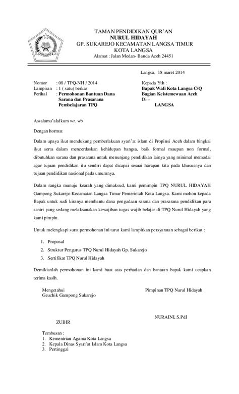 Surat keputusan tentang pengurus kelompok kerja pokja. Surat Permohonan Tertulis Pengurus Tpa - Guru Paud
