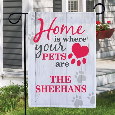 Personalized Home Is Where Your Pet Is Garden Flag Tsforyounow
