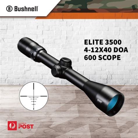 Bushnell Riflescopes 4 12x40 3500 Doa 600 Reticle Matte Finish 354124b