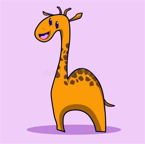 Cute Giraffe Cartoon Vector Icon Illustration Animal Wildlife Icon