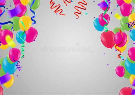 Celebration Vector Background With Colorful Confetti Balloons And