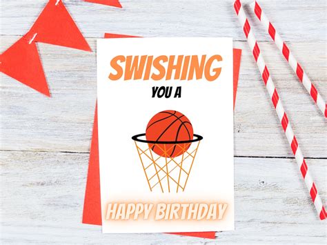 Basketball Birthday Card Printable Download Etsy