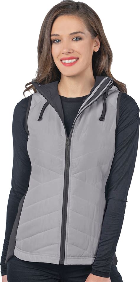 E135467 Tri Mountain Womens Quilted Hooded Vest