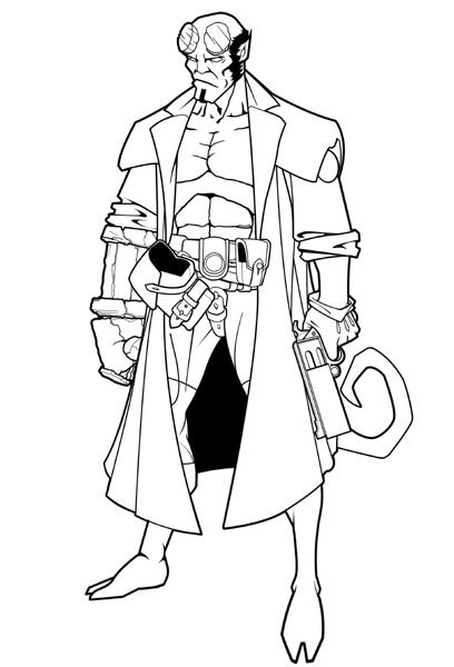 Coloring Pages Hellboy Superheroes Printable Coloring Pages
