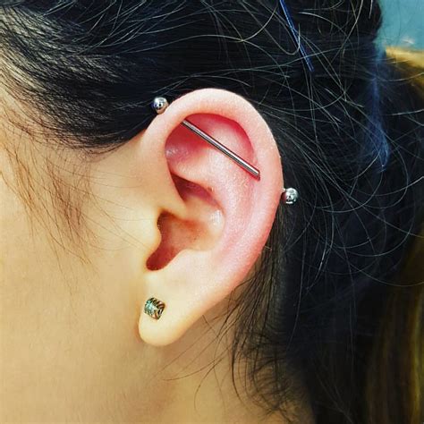 Industrial Piercing #industrial #industrialpiercing #helix… | Flickr