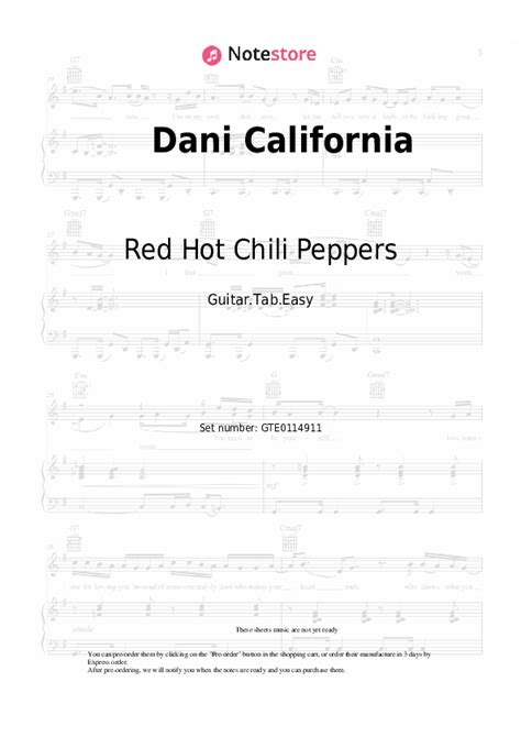 Red Hot Chili Peppers Dani California Sheet Music For Piano Download