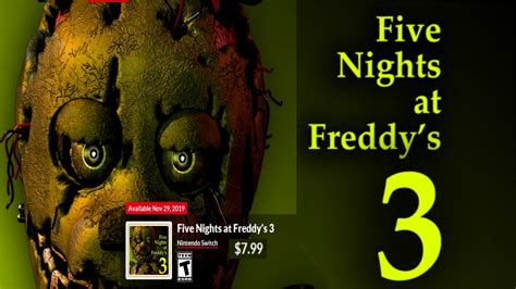 Five Nights At Freddys 3 Nintendo Switch Announcement Youtube