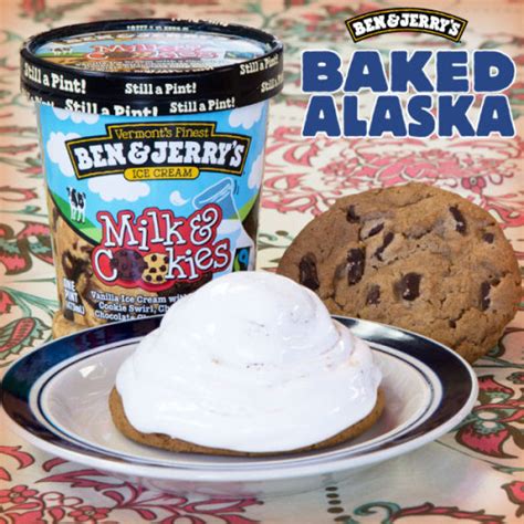 Helado crema de vainilla con salsa de nubes azucaradas y ositos de sucedáneo de chocolate blanco. Ben & Jerry's Baked Alaska Sundae: (makes 1...