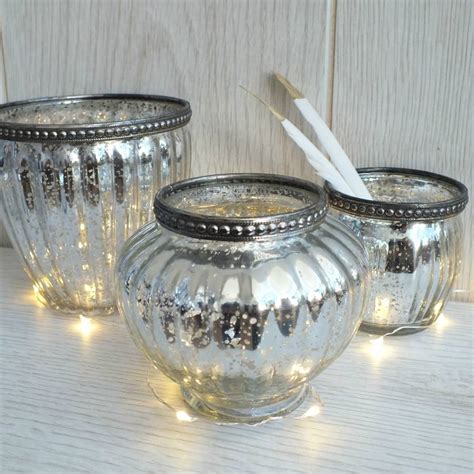 Silver Mercury Glass Votive By Magpie Living