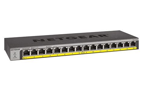 Grey Netgear 16 Port Poepoe Gigabit Ethernet Unmanaged Switch Gs116lp