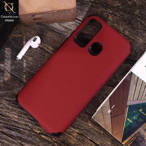 Infinix Hot 9 Red Matte Colorful Soft Pu Leather Case Ordernation