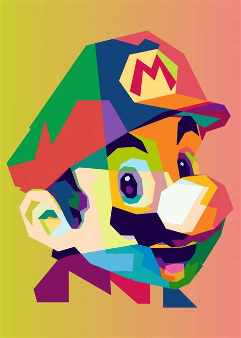 Super Mario Poster Print By Baturaja Vector Displate In 2020 Pop