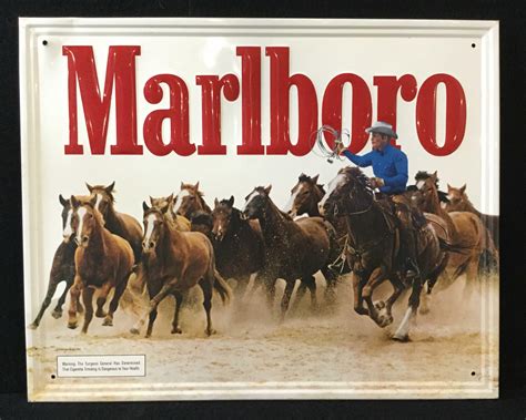 Lot Vintage Marlboro Cigarettes Metal Advertising Sign