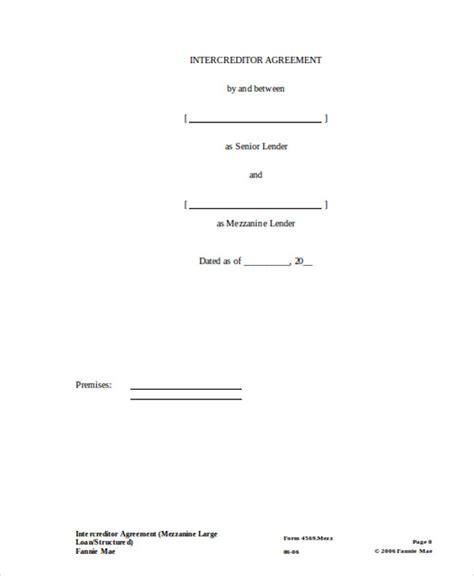 6 Intercreditor Agreement Templates Free Samples Examples Format