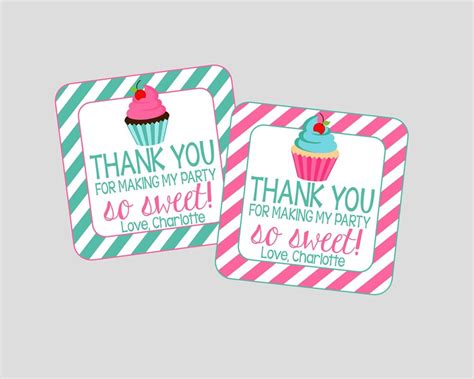 Personalized Thank You For Making My Party So Sweet Cupcake Etsy