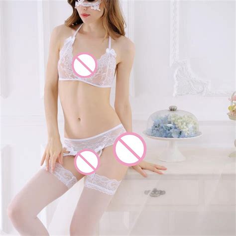 Feitong Sexy Womens Sheer Lace Top Thigh Highs Underwear Bra Belt Suspender Set Not Including