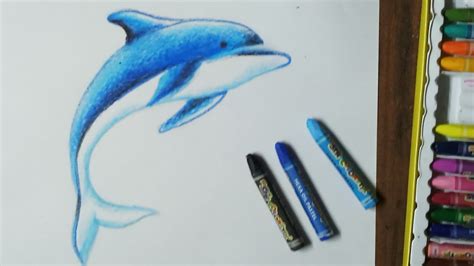Dolphin Oil Pastel Drawing Scenery