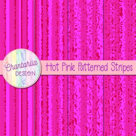 Free Digital Papers Featuring Hot Pink Patterned Stripes Designs