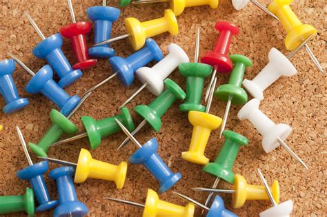 Free Stock Photo 10796 Colorful Sharp Pins On Top Of Cork Board