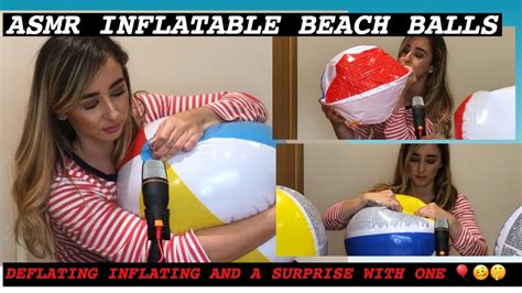 asmr inflate deflate beach balls asmr with a surprise slow pop 🎈satisfying asmr youtube