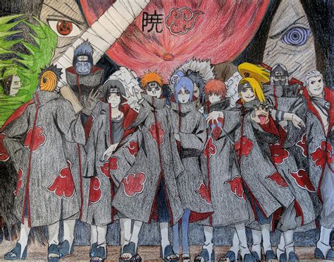 Red Clouds Are Forming The Dawn Is Coming Akatsuki Colored Pencil