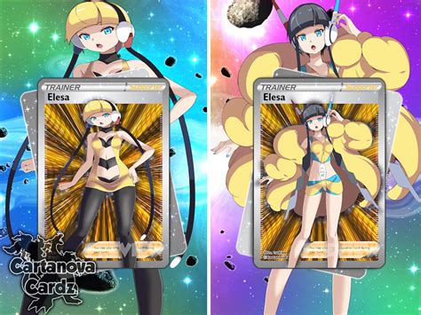 Trainer Elesa Custom Pokemon Card Set X2 Cards Foil Etsy