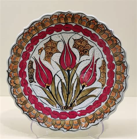 Turkish Pottery Anatolian Ceramic Iznik Floral Design Plate Etsy
