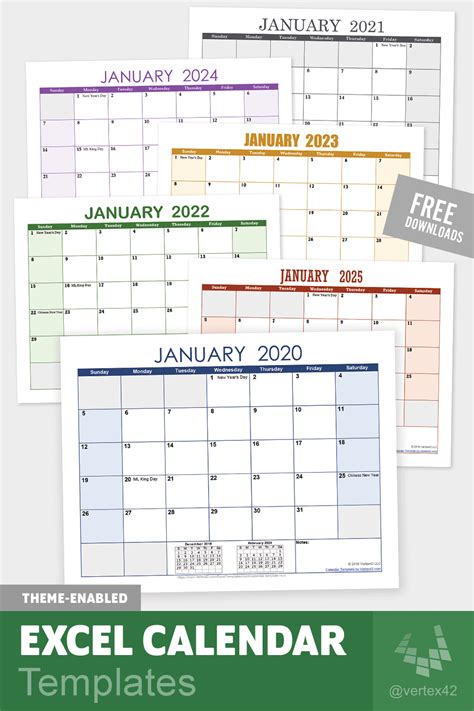 20 Downloadable 2021 Calendar Template Excel Free Download Printable