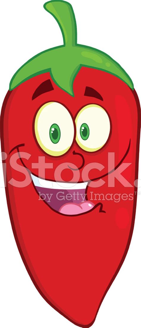 Smiling Red Chili Pepper Cartoon Mascot Character Stock Photo Royalty
