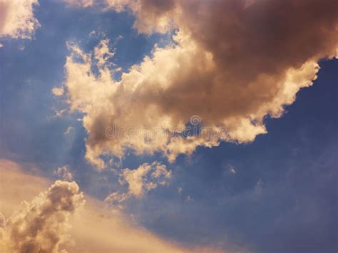 Blue Evening Sky With Clouds Stock Photo Image Of Background