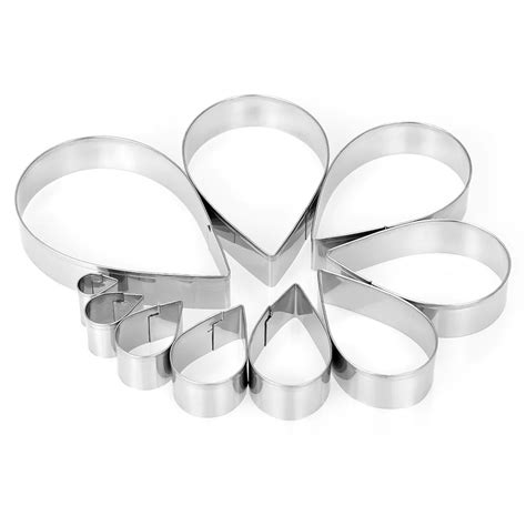 10pcs Austin Rose Cookie Cutters Kitchen Tools Stainless Steel Fondant