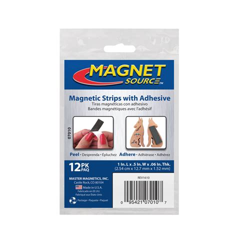 Flexible Magnetic Strips With Adhesive 12pk Master Magnetics