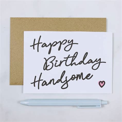 Happy Birthday Handsome Bold Birthday Card By Momoboo