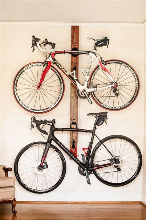 Premium Handcrafted 6 Adjustable Horizontal Wall Mount Double Bike Rack