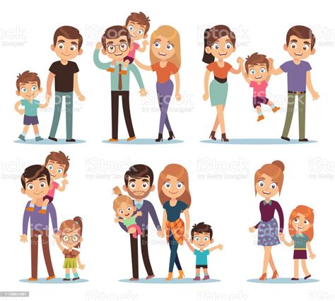Ilustración De Personajes De Familia Felices Familias Tradicionales