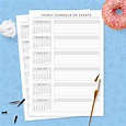 Yearly Event Schedule Template Template - Printable PDF