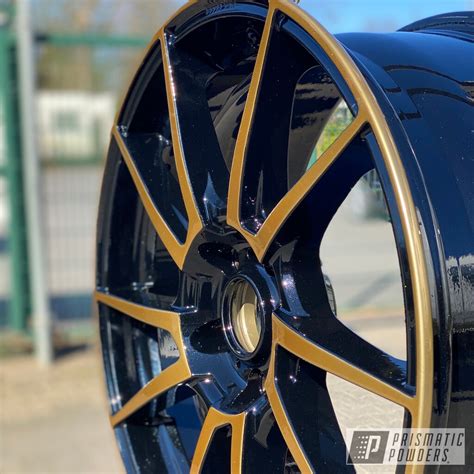 Two Toned 18 Aluminum Wheels Coated With Trans Glitter Gold Pearl