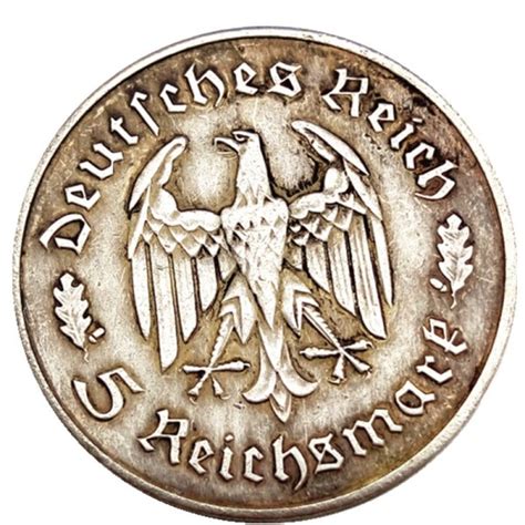 Germany 1934 5 Reichsmark Rare Silver Plated Copy Coins