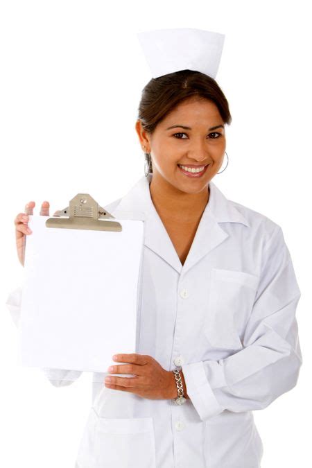 Old Style Nurse With A Clipboard Isolated Over White Freestock Photos