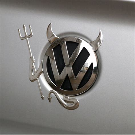 3d Chrome Devil Decal Car Or Truck Custom Demon Stickers Horns Car Styling 4 Pieces For Vw Car
