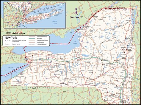 New York County Wall Map