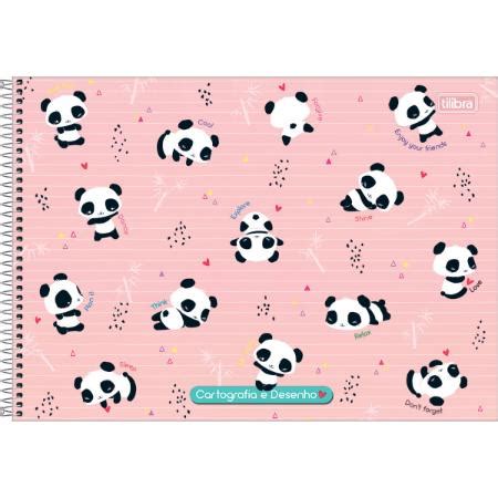 Caderno De Desenho Fls Panda Lovely Tilibra Livraria E Papelaria Brasil