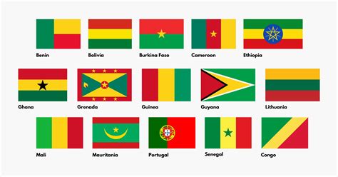 Red Yellow Green Flag 30 Country Flags