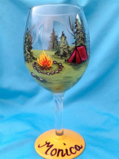 Image Result For Camping Wine Glasses Hand Painted Camping Wine Glasses Camping Wine Wine