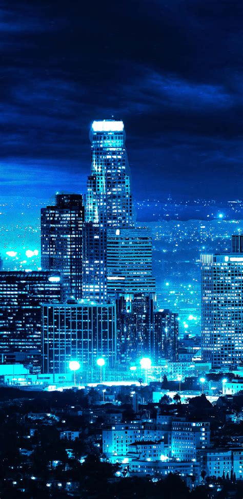 Download Los Angeles Blue City Skyline Wallpaper