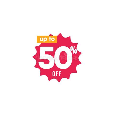 Discount Up To 50 Off Label Vector Template Design Illustration Stock