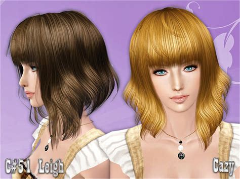 Leigh Assimmetrical Hairstyle By Cazy Sims 3 Hairs