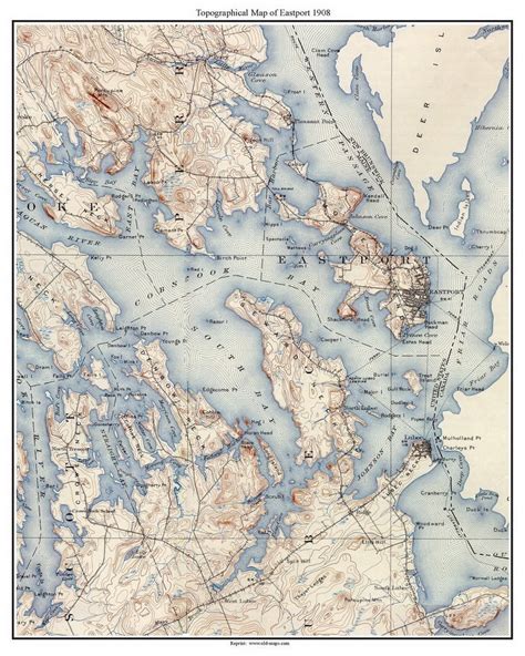 Eastport 1908 Old Topographic Map Usgs Custom Reprint