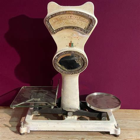 Large Vintage White Shop Scales Metalware Hemswell Antique Centres